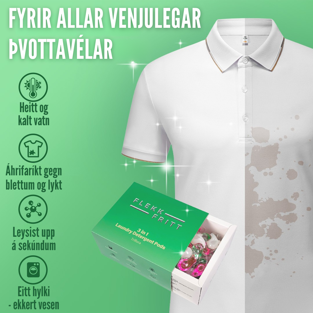 Flekkfritt 3 i 1 Þvottahylki  Triflora 40 stk