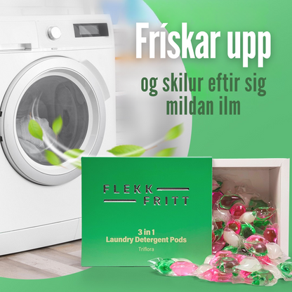 Flekkfritt 3 i 1 Þvottahylki  Triflora 40 stk