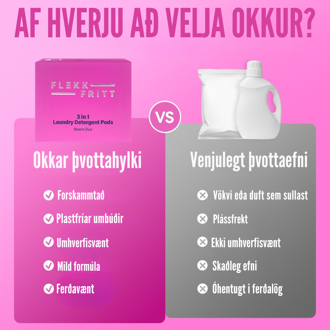 Flekkfritt 3 í 1 Þvottahylki  Bloom Duo 40 stk