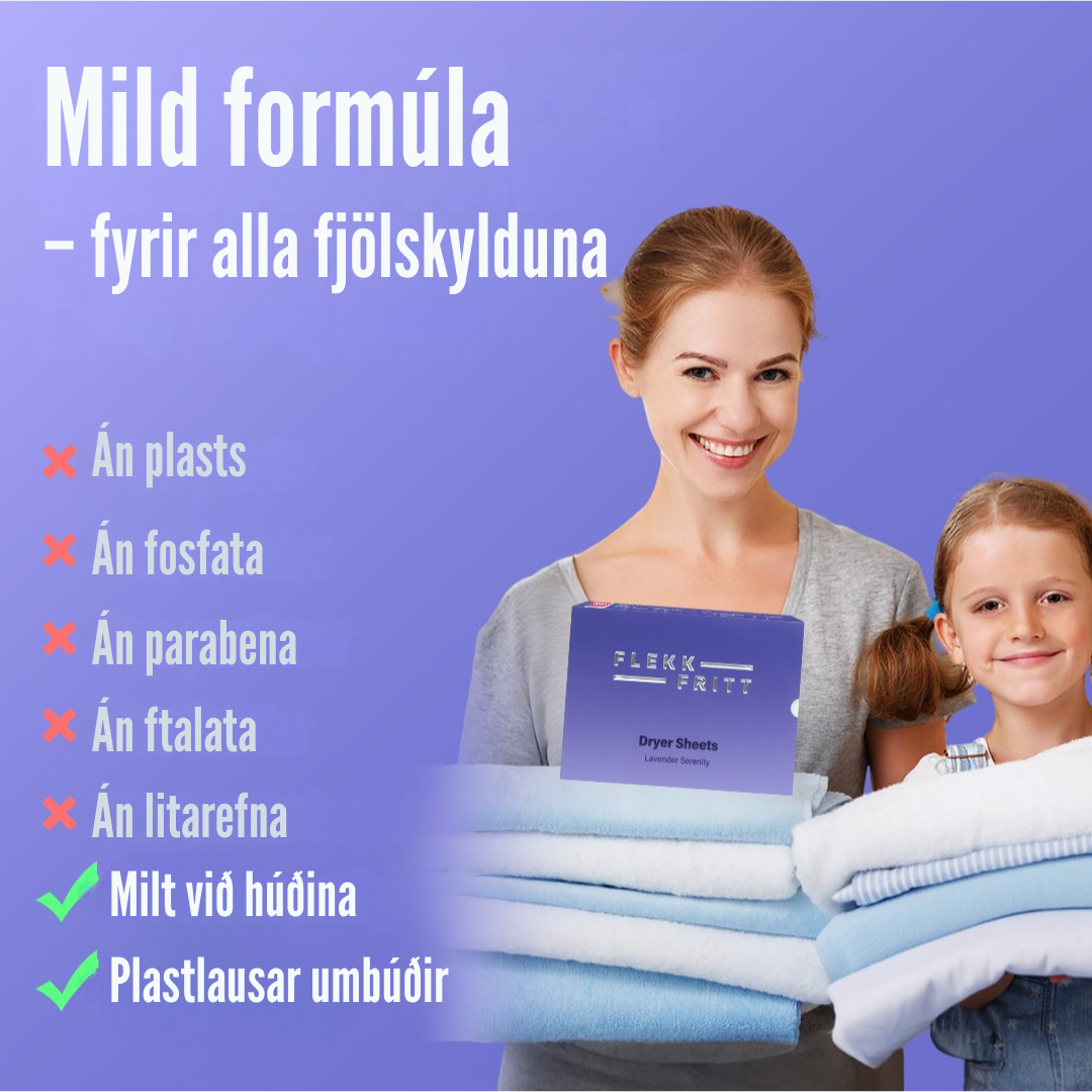 Flekkfritt Þurrkaraarkir Lavender Serenity 40 stk