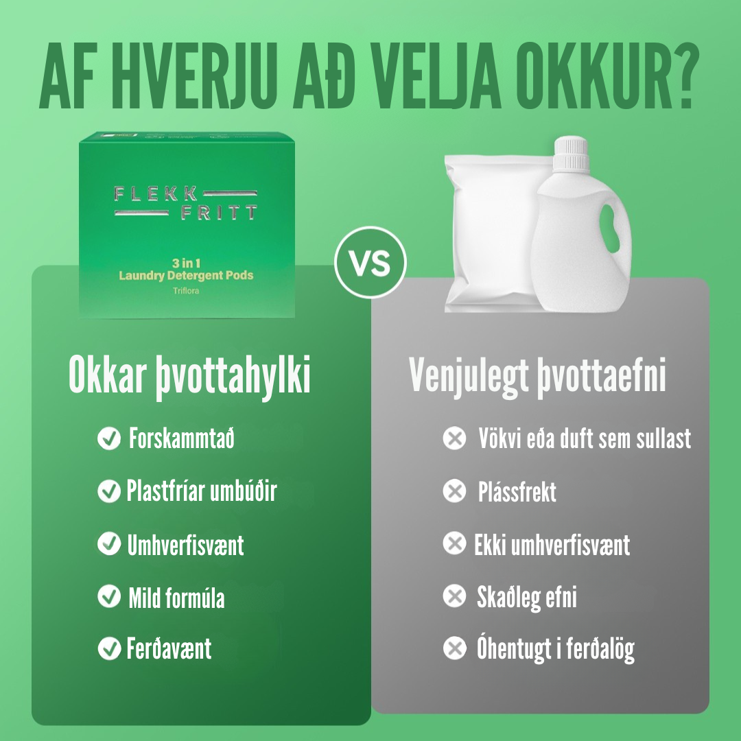 Flekkfritt 3 i 1 Þvottahylki  Triflora 40 stk