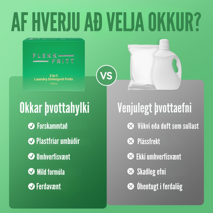 Flekkfritt 3 i 1 Þvottahylki  Triflora 40 stk