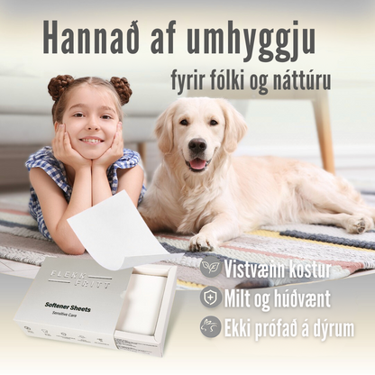 Flekkfritt Mýkingararkir Án ilmefna Sensitive Care 50stk <100 þvottar
