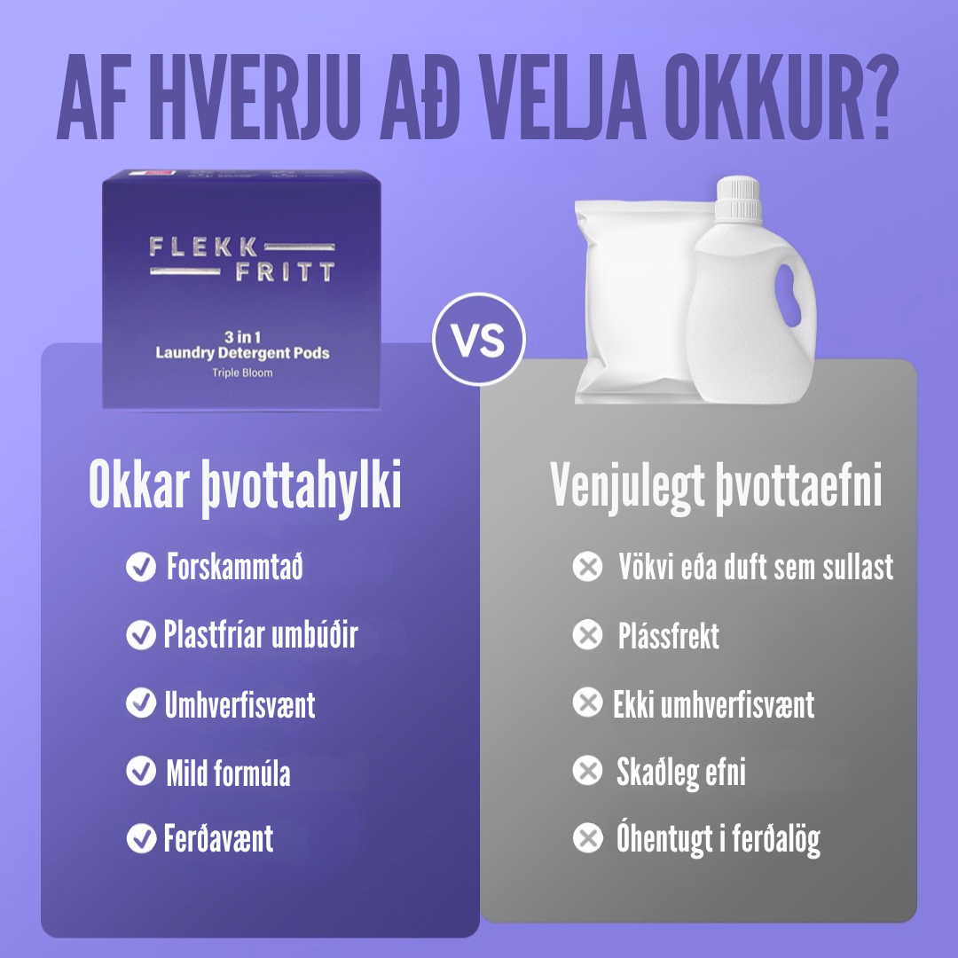 Flekkfritt 3 i 1 Þvottahylki Triple Bloom 40 stk