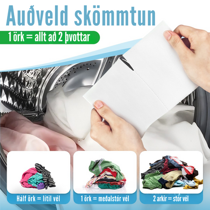 Flekkfritt Þvottaarkir  Aqua Breeze 50 ark <100 vask