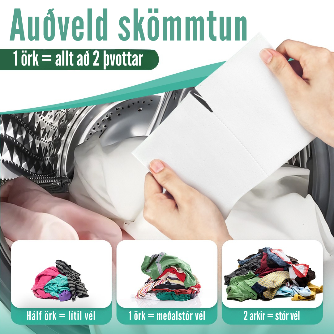 Flekkfritt Þvottaarkir  Pure Linen 50 ark <100 vask