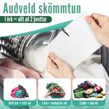 Flekkfritt Þvottaarkir  Pure Linen 50 ark <100 vask