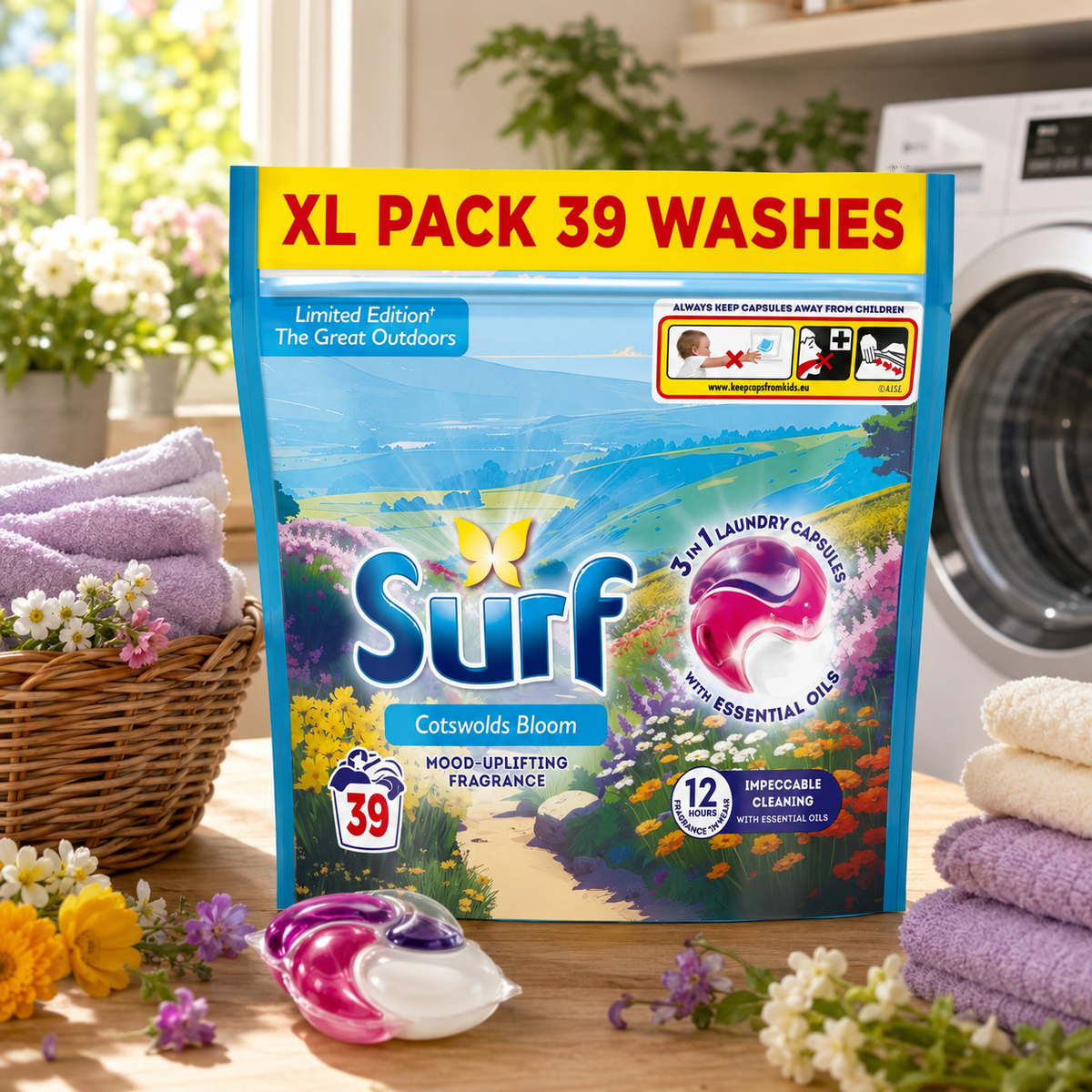 Surf 3 in 1 Laundry Capsules Cotswolds Bloom 39w