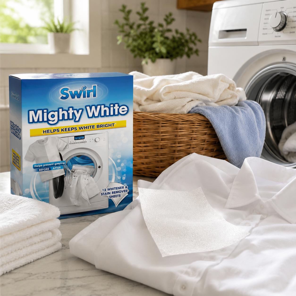 Swirl Mighty White - Whitener & Stain Remover Sheets 12pk