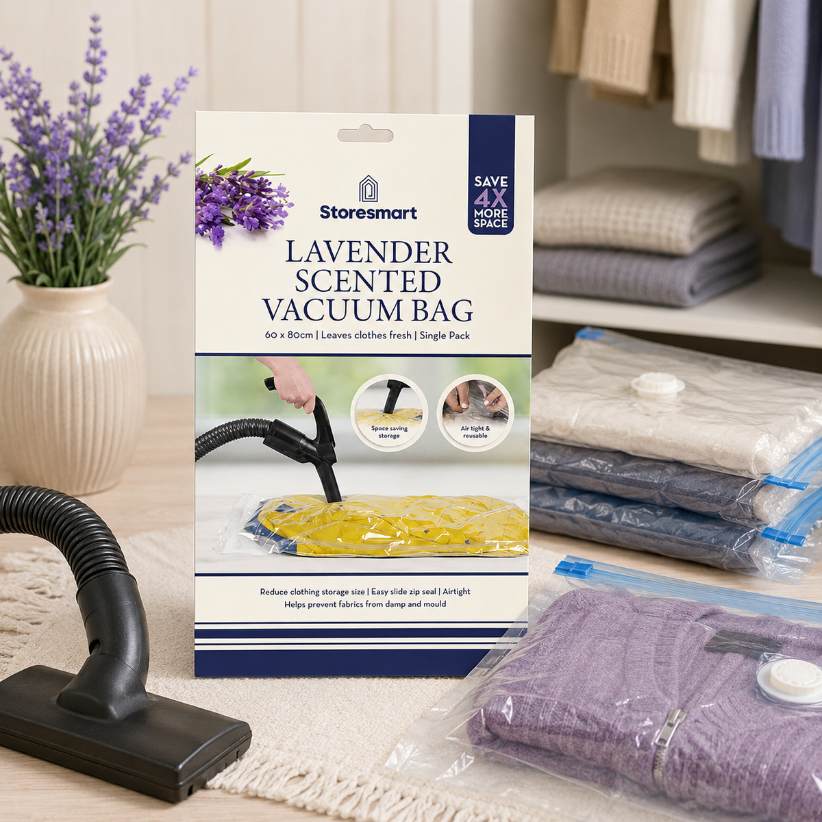 Storesmart Lavender Scented Vacuum Bag 60x80cm Lavender
