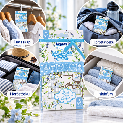 Airpure Scented Sachets Fresh Linen Comfort 3pk