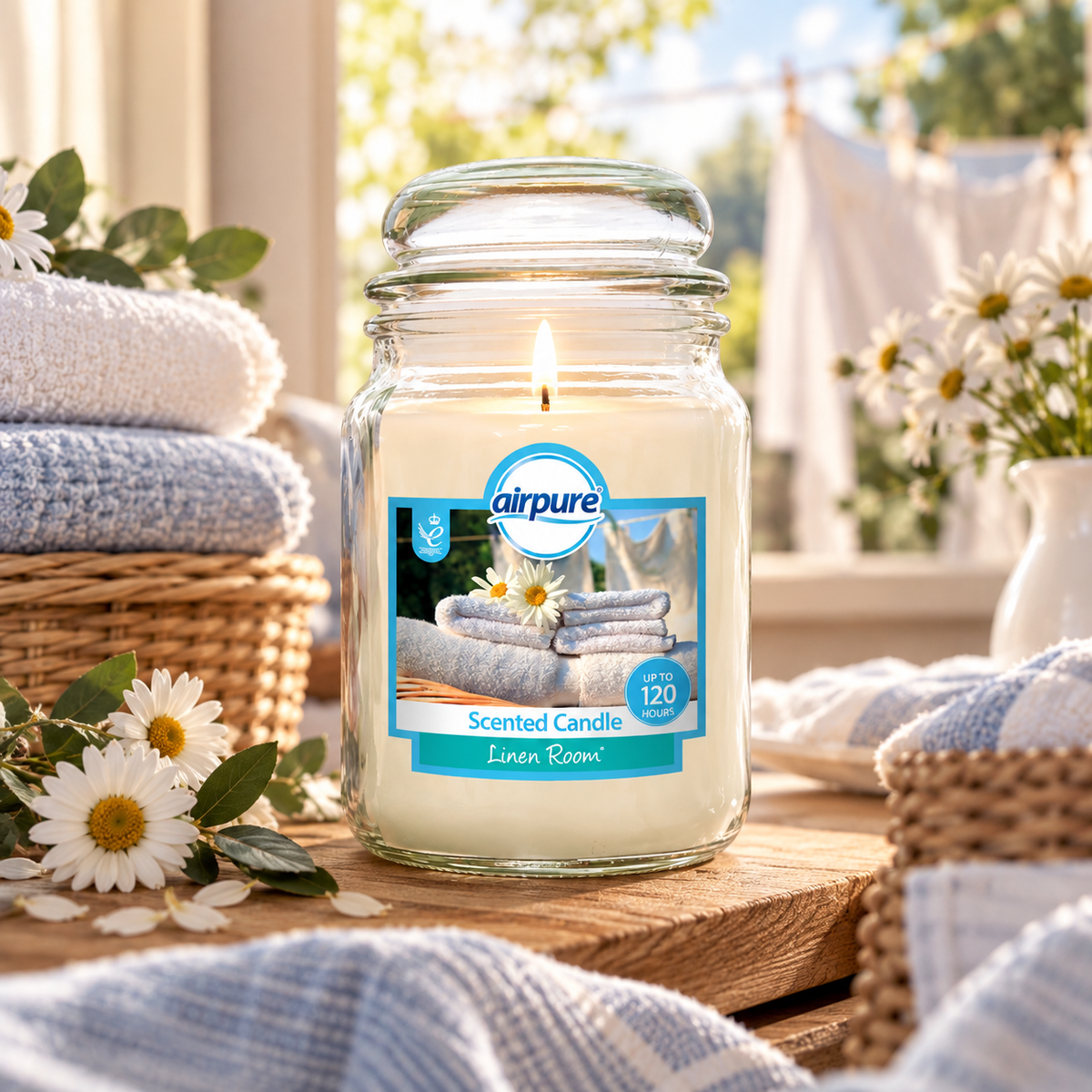 Airpure Jar Candle Linen Room 510g