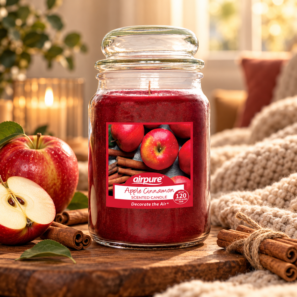 Airpure Jar Candle Apple Cinnamon 510g