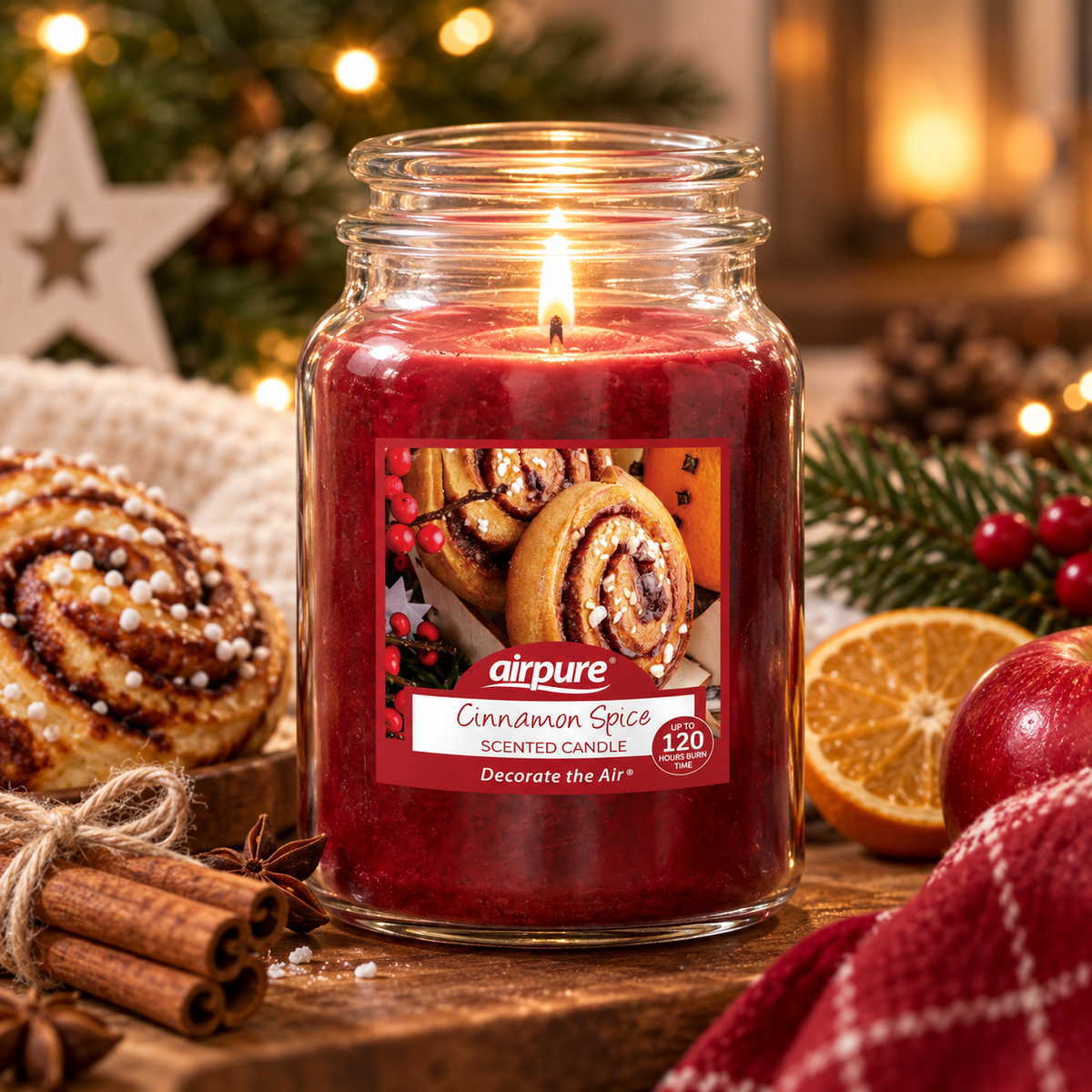 Airpure Jar Candle Cinnamon Spice 510g