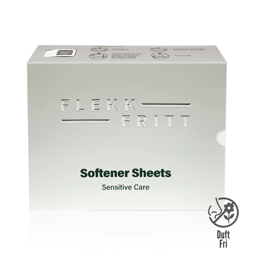 Flekkfritt Mýkingararkir Án ilmefna Sensitive Care 50stk <100 þvottar