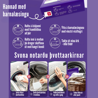 Flekkfritt Þvottaarkir  Lavender Serenity 50 ark <100 vask