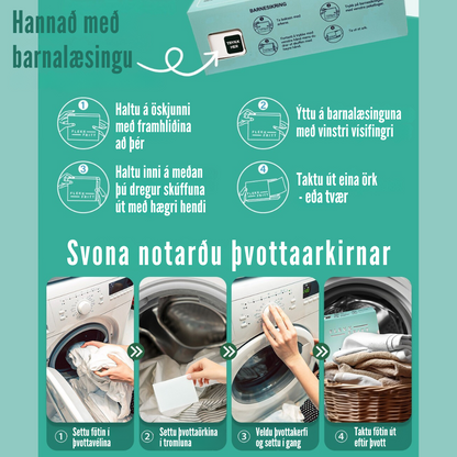 Flekkfritt Þvottaarkir  Pure Linen 50 ark <100 vask