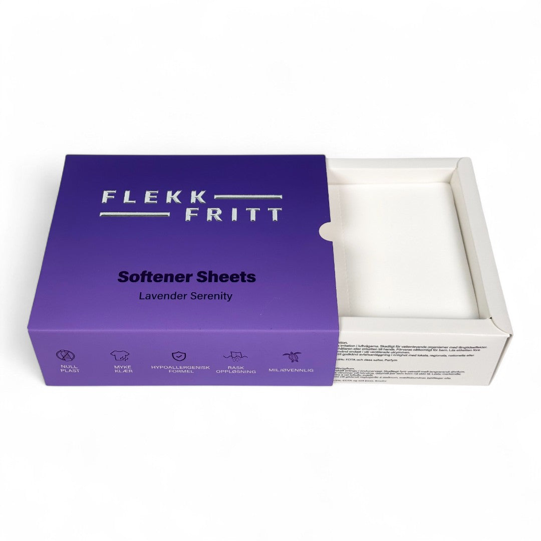 Flekkfritt Mýkingararkir Lavender Serenity 50stk <100 þvottar