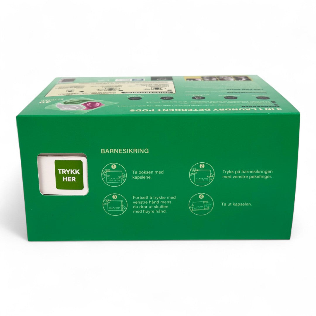 Flekkfritt 3 i 1 Þvottahylki  Triflora 40 stk