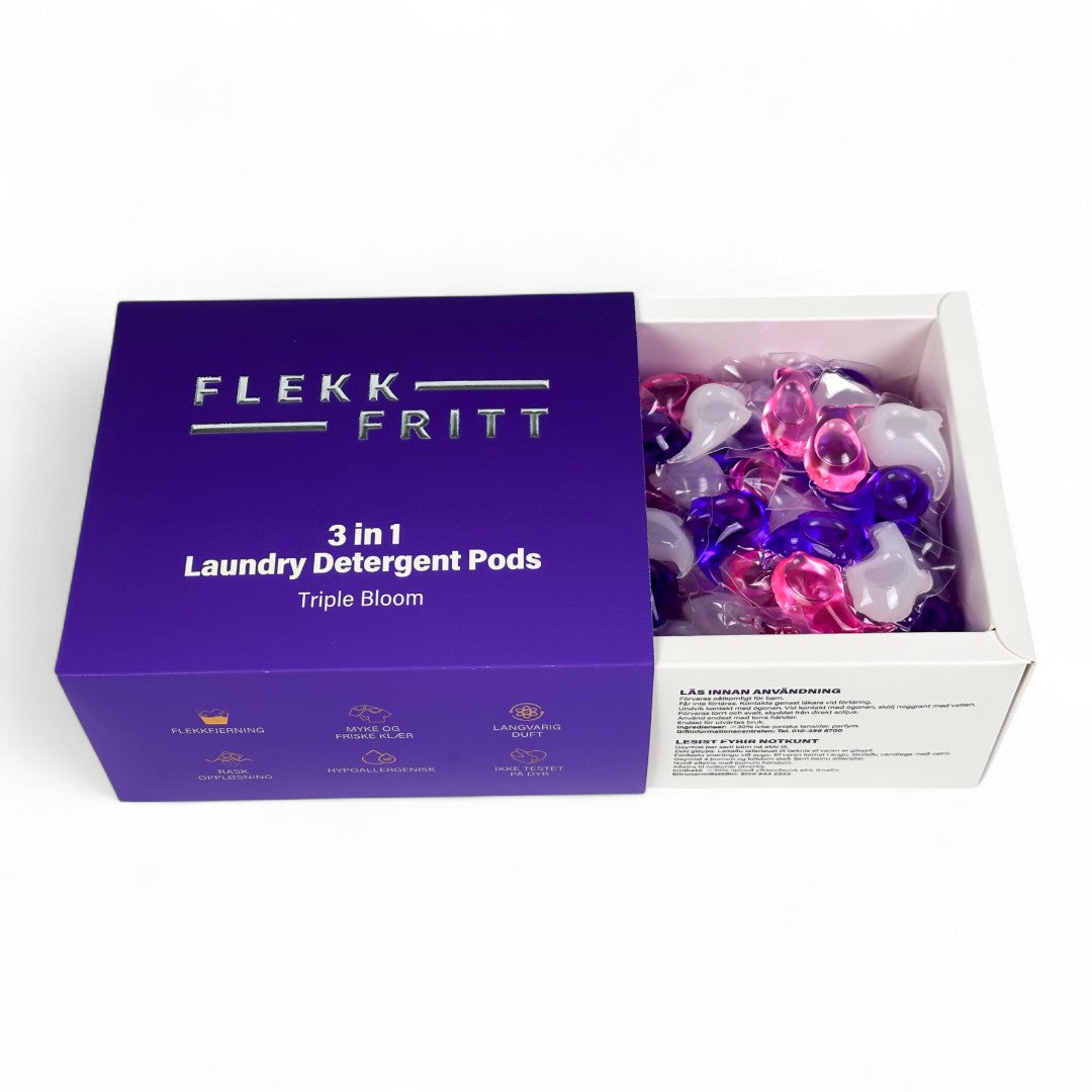 Flekkfritt 3 i 1 Þvottahylki Triple Bloom 40 stk