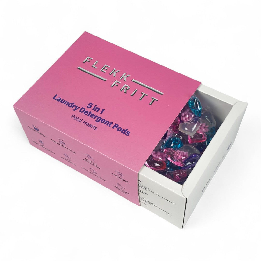 Flekkfritt 5 i 1 Þvottahylki  Petal Hearts 40 stk