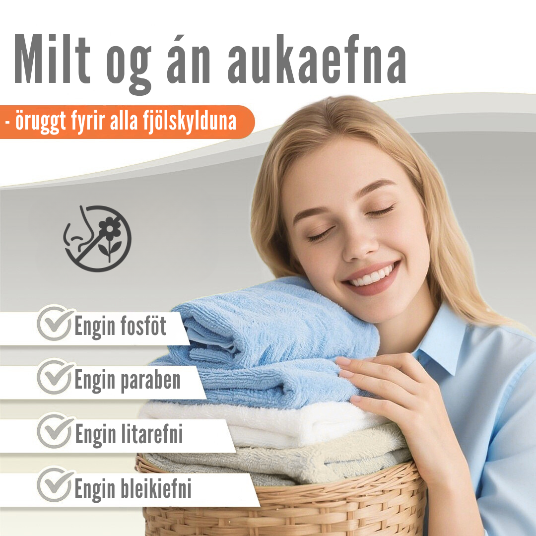 Flekkfritt Þvottaarkir  Án ilmefna 50 ark <100 vask