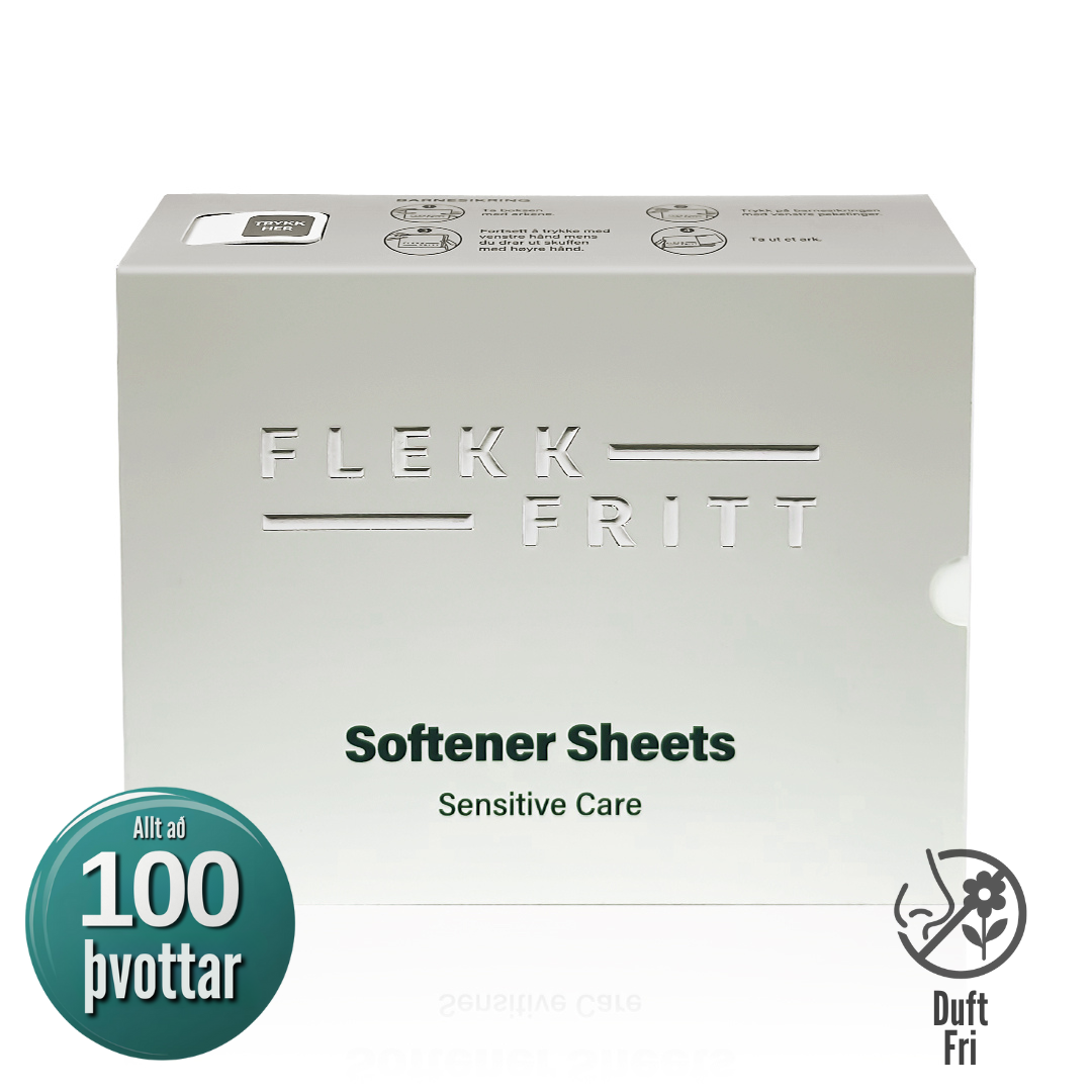 Flekkfritt Mýkingararkir Án ilmefna Sensitive Care 50stk <100 þvottar