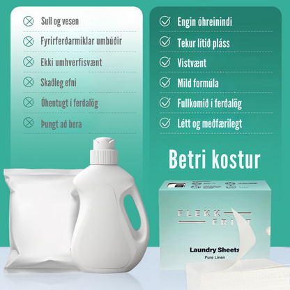 Flekkfritt Þvottaarkir  Pure Linen 50 ark <100 vask