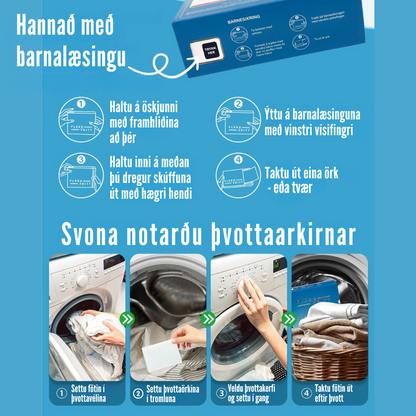Flekkfritt Þvottaarkir  Aqua Breeze 50 ark <100 vask
