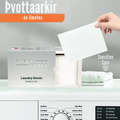 Flekkfritt Þvottaarkir  Án ilmefna 50 ark <100 vask