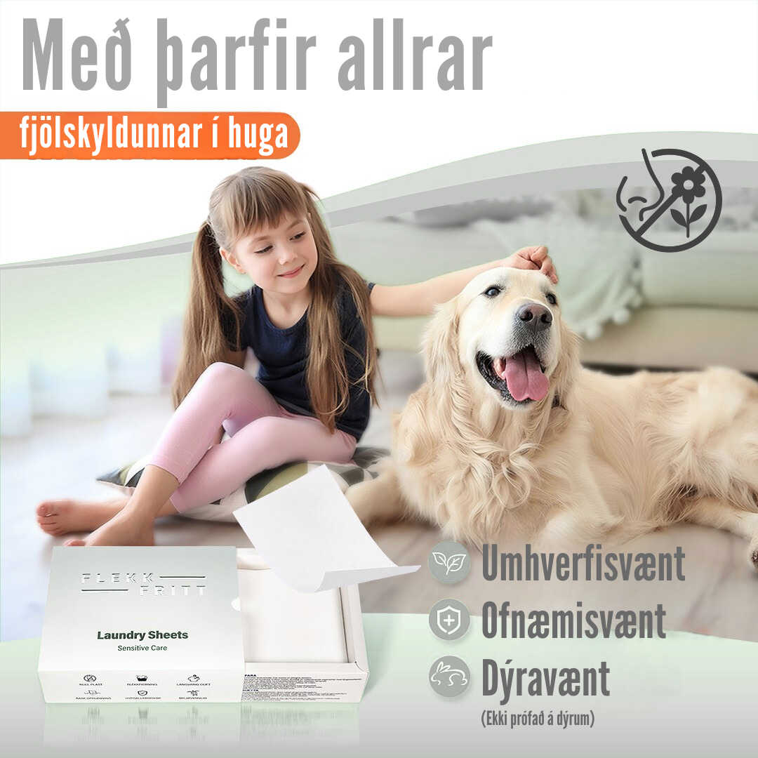 Flekkfritt Þvottaarkir  Án ilmefna 50 ark <100 vask
